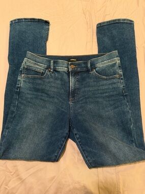 Express Skyscraper Mid Rise Jeans 12R Conscious Edit Flare Bootcut Stretch Denim
